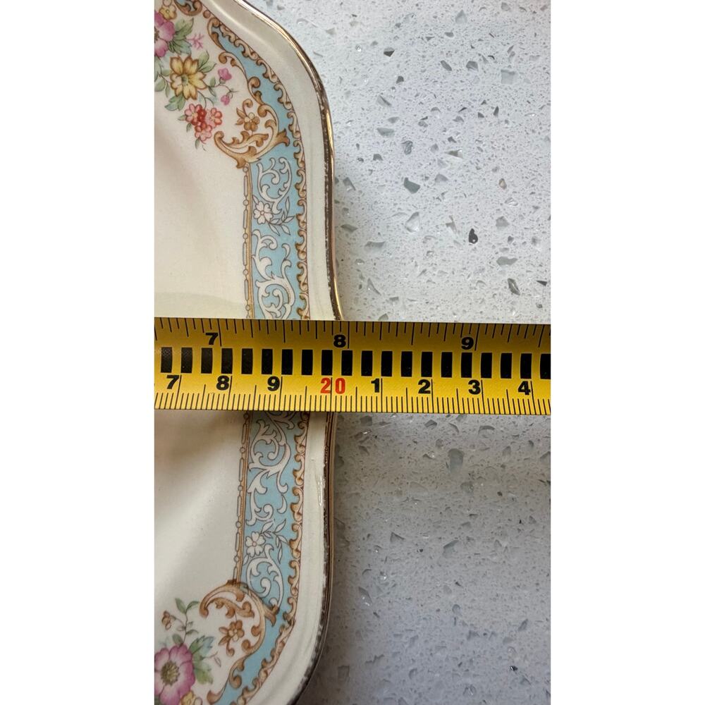 Vintage Set of 10 1948 Homer Laughlin Nautilus Floral Gold Trim 8” Salad Plates - Picture 4 of 4